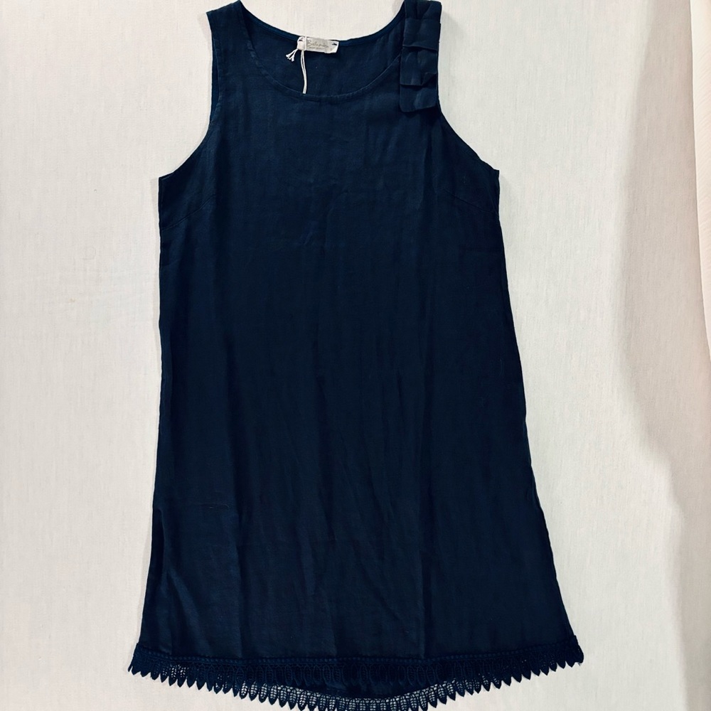NWT Bellambra Linen Shift Dress | S | Navy | Pure Linen | Made in Italy